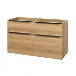 Mereo Mailo, koupelnová skříňka 121 cm, dub Riviera, černé madlo