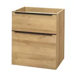 Mereo Mailo, koupelnová skříňka, 61cm, dub Riviera, černé madlo