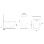 Mereo WC kombi, RIMLESS, zadní odpad s armaturou