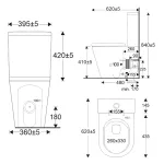 Mereo WC kombi, vario odpad, kapotované, Smart Flush RIMLESS, keramické, vč. sedátka