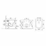 Mereo WC závěsné kapotované, Smart Flush RIMLESS, 490x370x360, keramické, vč. sedátka CSS123