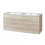 Mereo Aira, koupelnová skříňka s keramickým umyvadlem 121 cm, dub Kronberg