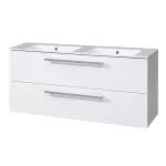 Mereo Bino, koupelnová skříňka s keramickým umyvadlem 121 cm, bílá