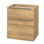 Mereo Mailo, koupelnová skříňka, 61cm, dub Riviera, chrom madlo