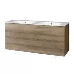 Mereo Aira, koupelnová skříňka s keramickým umyvadlem 121 cm, dub Halifax