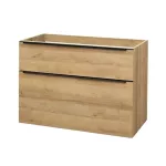 Mereo Mailo, koupelnová skříňka 101 cm, dub Riviera, černé madlo