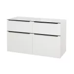 Mereo Mailo, koupelnová skříňka 121 cm, bíla, černé madlo