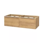 Mereo Mailo, koupelnová skříňka 121 cm, dub Riviera, chrom madlo