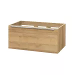 Mereo Mailo, koupelnová skříňka 81 cm, dub Riviera, chrom madlo