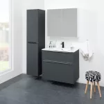 Mereo Mailo, koupelnová skříňka 81 cm, dub Riviera, chrom madlo