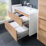 Mereo Opto, koupelnová skříňka s keramickým umyvadlem 81 cm, dub Riviera