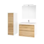 Mereo Opto, koupelnová skříňka s keramickým umyvadlem 81 cm, dub Riviera