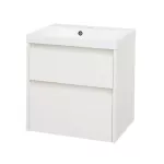 Mereo Opto, koupelnová skříňka s umyvadlem z litého mramoru 61 cm, bílá