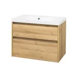 Mereo Opto, koupelnová skříňka s umyvadlem z litého mramoru 81cm, dub Riviera