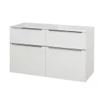 Mereo Mailo, koupelnová skříňka 121 cm, bílá, chrom madlo