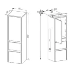 Mereo Opto koupelnová skříňka vysoká 125 cm, pravé otevírání, Multidecor, Bílá lesk perlička