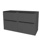 Mereo Mailo, koupelnová skříňka 121 cm, černé madlo, Multidecor, Šedý diamant