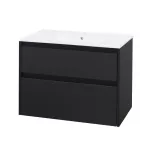 Mereo Opto, koupelnová skříňka s keramickým umyvadlem 81 cm, černá