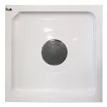 Mereo Sprchový box, čtvercový, 80cm, satin ALU, sklo Point, zadní stěny bílé, SMC vanička, se stříškou