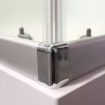 Mereo Sprchový box, čtvercový, 80cm, satin ALU, sklo Point, zadní stěny bílé, SMC vanička, se stříškou