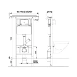 Mereo WC modul pro suchou instalaci, pro sádrokarton (instalace do jádra)
