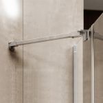 Sprchové dveře, Novea, 100x200 cm, chrom ALU, sklo Čiré, levé provedení, nerezový žlab ke stěně Mereo