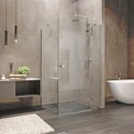 Sprchový kout, Novea, obdélník, 100x80 cm, chrom ALU, sklo Čiré, dveře pravé a pevný díl