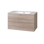 Aira, koupelnová skříňka s keramickým umyvadlem 101 cm, dub