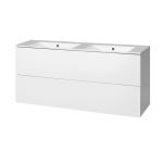 Aira, koupelnová skříňka s keramickým umyvadlem 121 cm, bílá