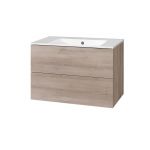 Aira, koupelnová skříňka s keramickym umyvadlem 81 cm, dub Kronberg