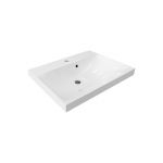 Bino, koupelnová skříňka s umyvadlem z litého mramoru 61 cm, bílá/dub Mereo