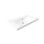 Bino, koupelnová skříňka s umyvadlem z litého mramoru 101 cm, bílá/dub Mereo