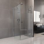 Sprchový kout, Novea, čtverec, 100 cm, chrom ALU, sklo Čiré, dveře pravé a pevný díl Mereo