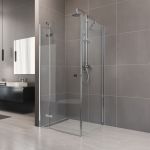 Sprchový kout, Novea, čtverec, 100 cm, chrom ALU, sklo Čiré, dveře levé a pevný díl Mereo