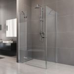 Sprchový kout, Novea, obdélník, 100x120 cm, chrom ALU, sklo Čiré, dveře levé a pevný díl