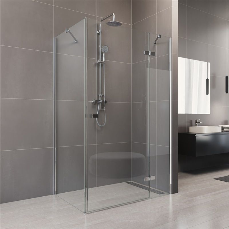 Sprchový kout, Novea, obdélník, 110x100 cm, chrom ALU, sklo Čiré, dveře pravé a pevný díl Mereo
