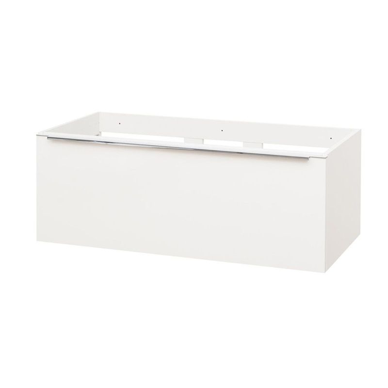 Mailo, koupelnová skříňka 101 cm, bíla, chrom madlo Mereo