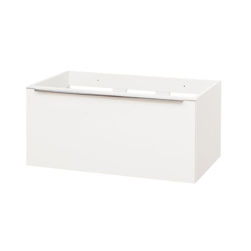 Mailo, koupelnová skříňka 81cm, bílá, chrom madlo Mereo