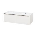Mailo, koupelnová skříňka s keramickým umyvadlem 121 cm, bílá