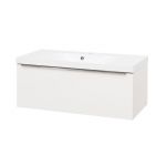 Mailo, koupelnová skříňka s umyvadlem z litého mramoru 101 cm, bílá