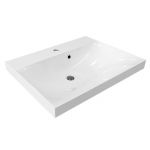 Mailo, koupelnová skříňka s umyvadlem z litého mramoru 61 cm, bílá, chrom madlo Mereo