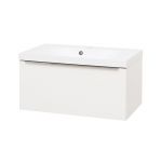 Mailo, koupelnová skříňka s umyvadlem z litého mramoru 81 cm, bílá