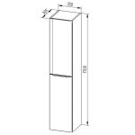 Mailo, koupelnová skříňka vysoká 170 cm, bílá, chrom madlo Mereo