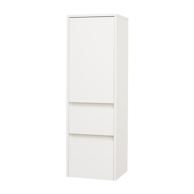 Opto koupelnová skříňka vysoká 125 cm, levé otevírání, bílá Mereo