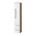 Bino, koupelnová skříňka vysoká 163 cm, pravá, bílá/dub Mereo