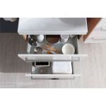 Bino, koupelnová skříňka s keramickým umyvadlem 61 cm, bílá/dub Mereo