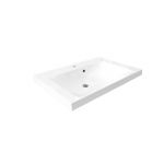 Bino, koupelnová skříňka s umyvadlem z litého mramoru 81 cm, bílá/dub Mereo