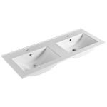 Opto, koupelnová skříňka s keramickým umyvadlem 121 cm, bílá/dub Riviera Mereo