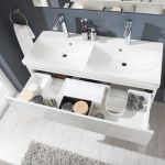 Aira, koupelnová skříňka s umyvadlem z litého mramoru 121 cm, šedá Mereo