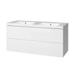 Aira, koupelnová skříňka s umyvadlem z litého mramoru 121 cm, bílá